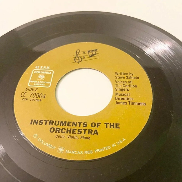 Vintage 1968 Instruments of the Orchestra 7  Inch Record and Book Columbia - Picture 13 of 16